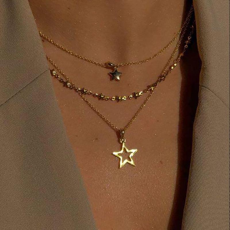 iF ME Cross Pendant Necklace for Women Charms Fashion Bohemia Gold Color Clavicle Chain Female Vintage Jewelry Trendy Gifts