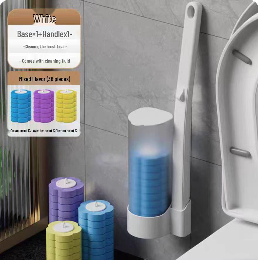 Sterilized Disposable No-Drill Toilet Brush Set for Corner-Free Bathroom Cleaning