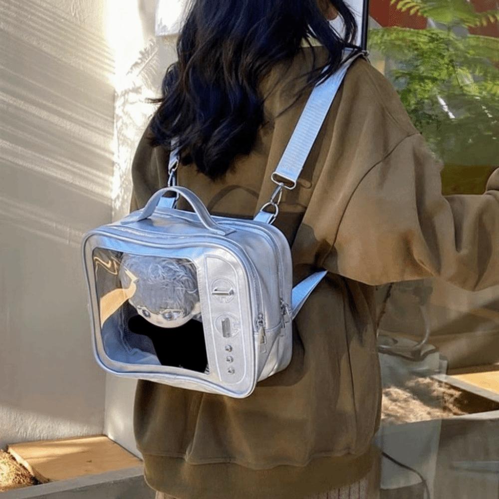 Ulzzang TV Model Backpack PU Shoulder Bag Cute Transparent Layer Ita Bag  Daily