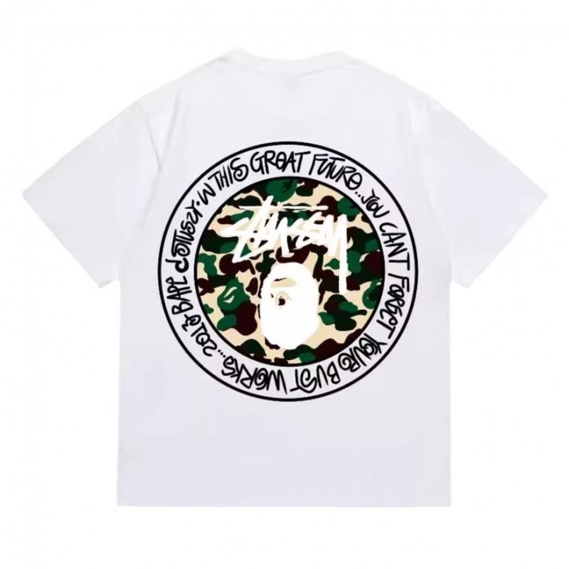 Tricou Bumbac Classic cu Imprimeu Ape Lightning Unisex Mânecă Scurtă Croială Largă Îmbrăcăminte Casual