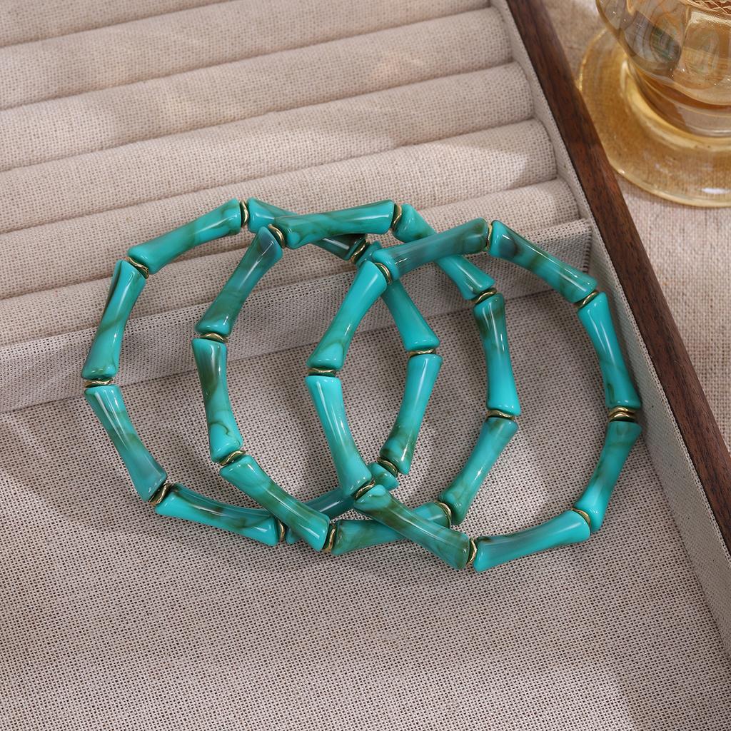 Gaosheng Rękodzieło Wiatr Neutralny Zestaw Trzech Sztuk Bambusowy Design Niszy Prosty Antyczny Zestaw Bransoletek