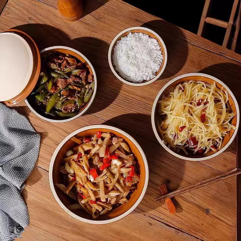 Retro Ceramic Rice and Egg Steamed Bowl - Antique Style Dormitory Tableware for Plum Cake & Braised Pork