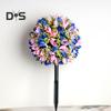 Artificial Flower Ball with Spike Realistic Faux Roses Weatherproof Artificial Rose Blooms Ball Garden Decor for Indoor Outdoor Use