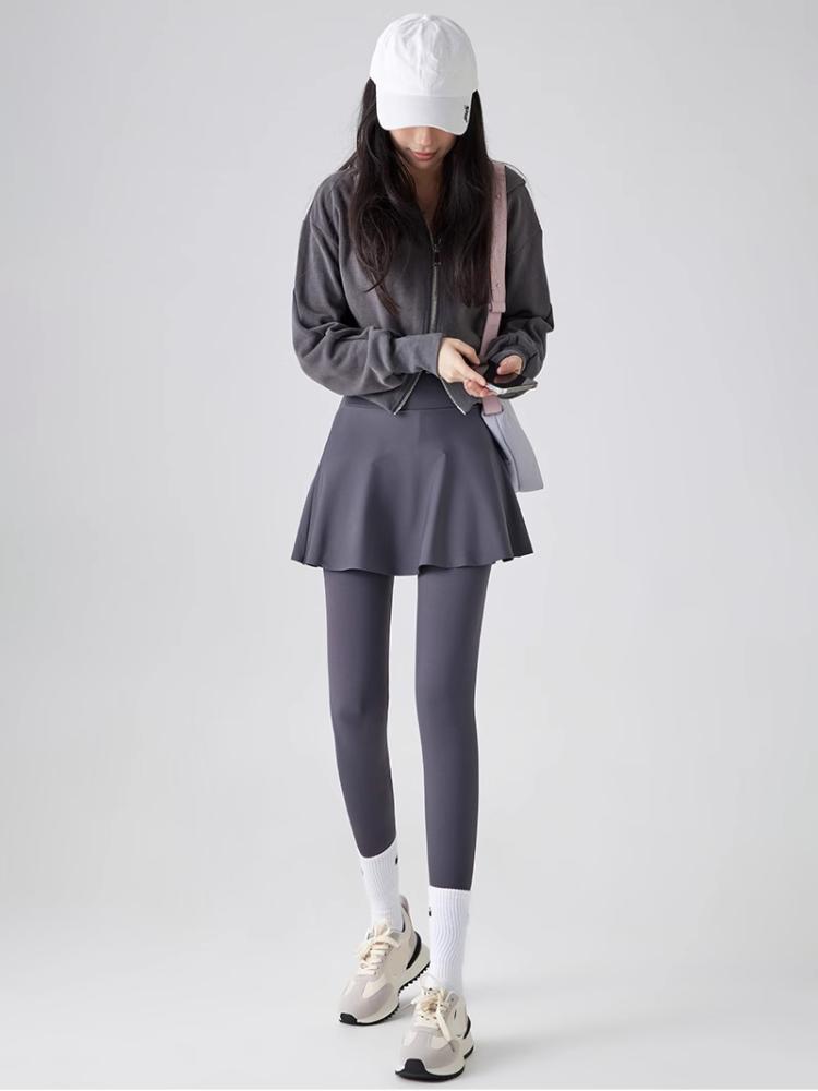 Fleece Leggings Herbst Winter A-Rock Warm Gefälschte Zweiteilige Shark Hosen Frauen Hohe Taille Sport Yoga Nahtlose Leggings