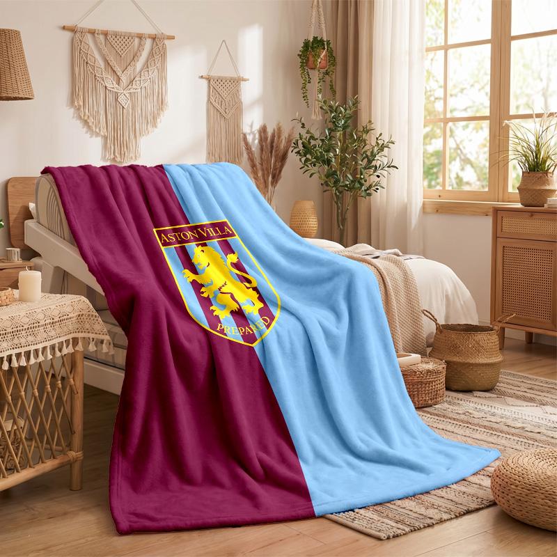 Aston Villa Football Print Flannel Blanket Soft Warm Sofa Bed Throw Blanket For Home Office Bedroom