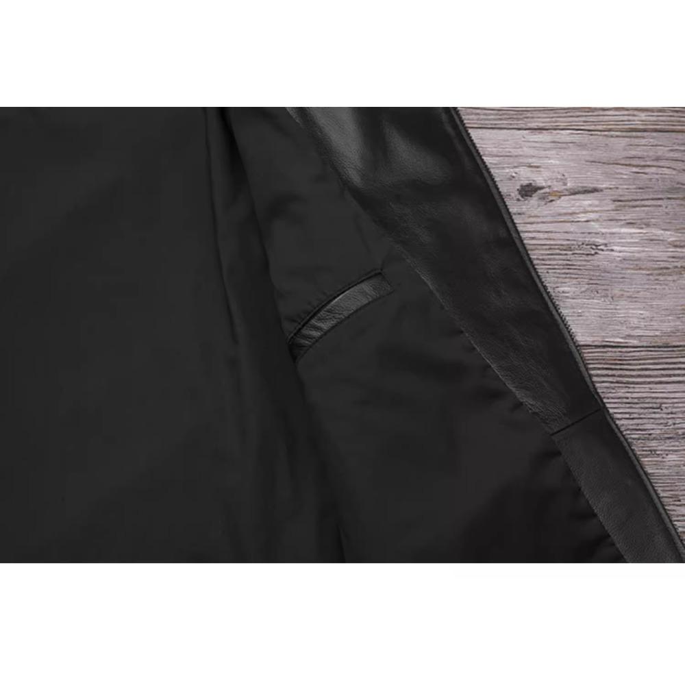 Chinese Size Heavy Motorcycle Jacket Natural Cowhide Leather Top Layer Causal Vintage Retro Moto Suit Leather Coat Winter