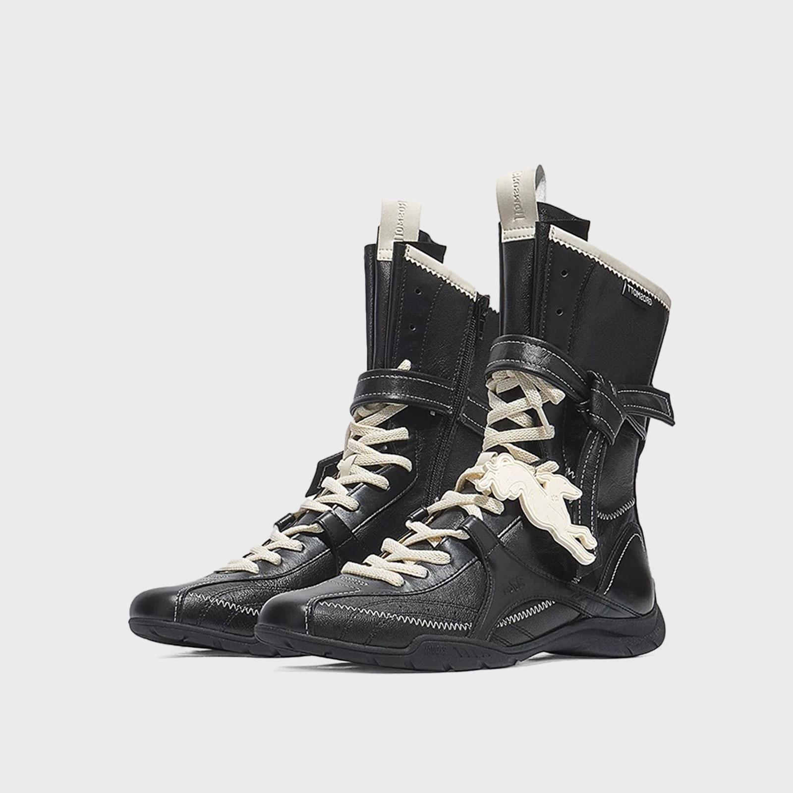 

Retro fashion boxing boots women s autumn 2025 new British style Martin boots Maillard platform mid-tube short boots 41