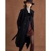 Wudao British Style Double-Breasted Wool-Cashmere Trench Coat