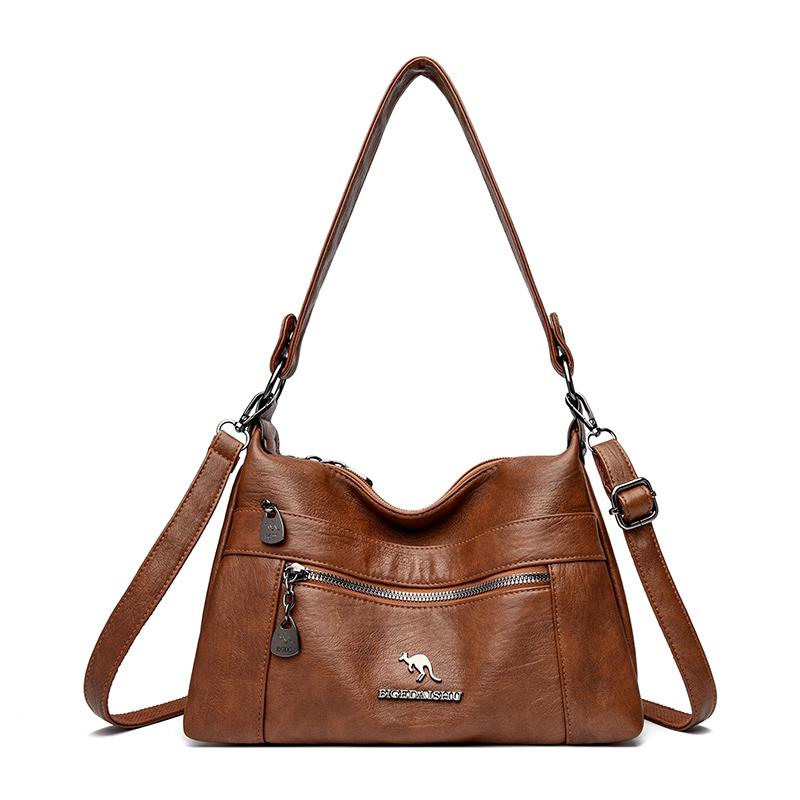 Soft Leather Underarm Shoulder Bag Mother Bag Women's Multi-Layer Large Capacity Crossbody Bag