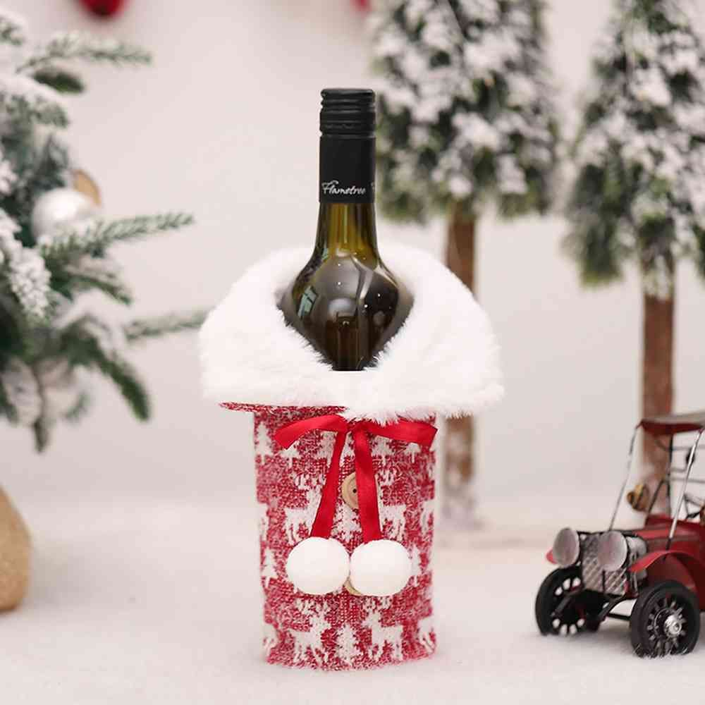 Partyzubehör Tischdeko Schneemann Weinflaschenüberzug Weihnachtsmann Flaschenverkleidung