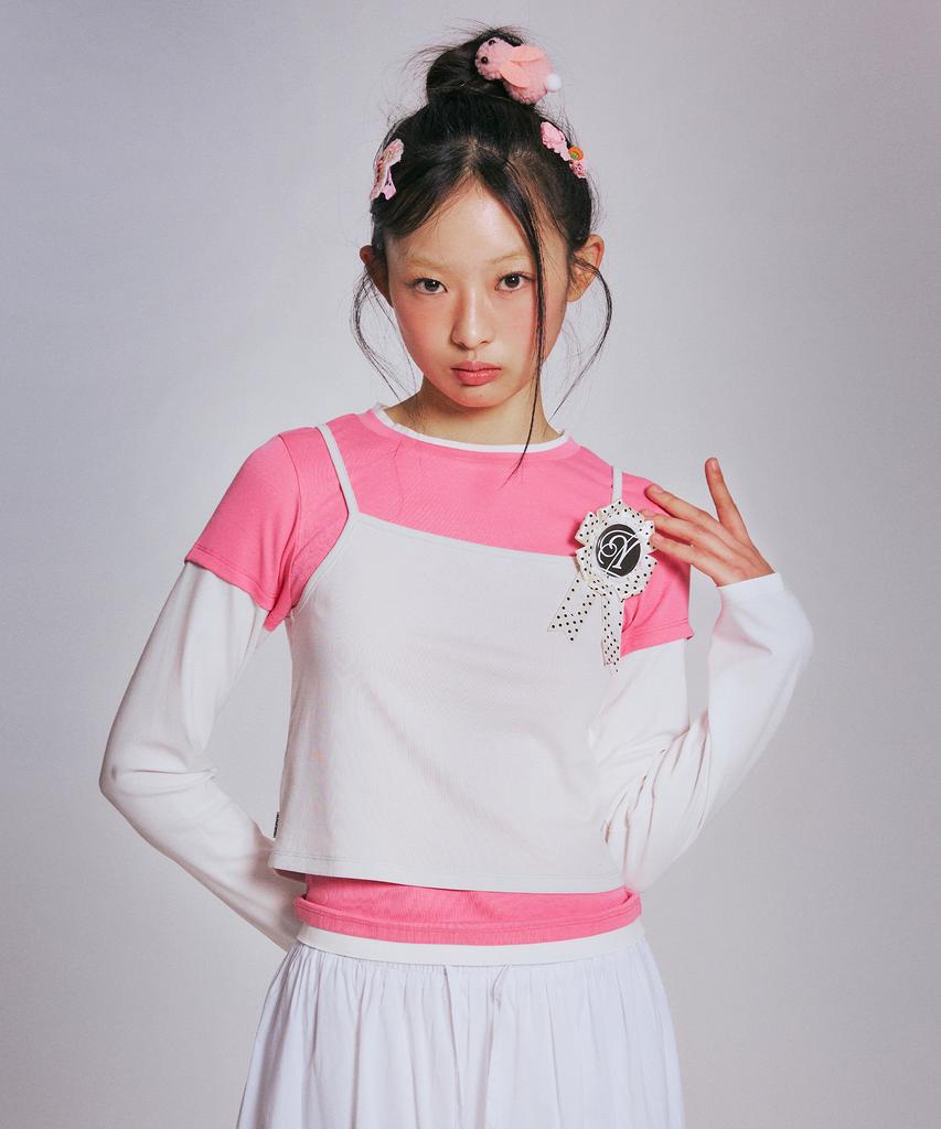 YOUHEE 3 Layered Long Sleeve T-Shirts_Pink