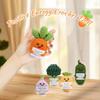 5PCS Emotional Support Crochet Doll with Base, Positive Crochet Vegetables Fruits with Positive Card Handmade Knitted Dolls Plush Cheer Up for