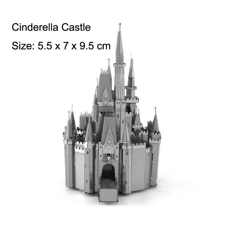 3D Metal Puzzle Architecture Series: Eiffel Tower, Lighthouse, White House, Sleeping Beauty Castle Assembly Model Birthday Gift.