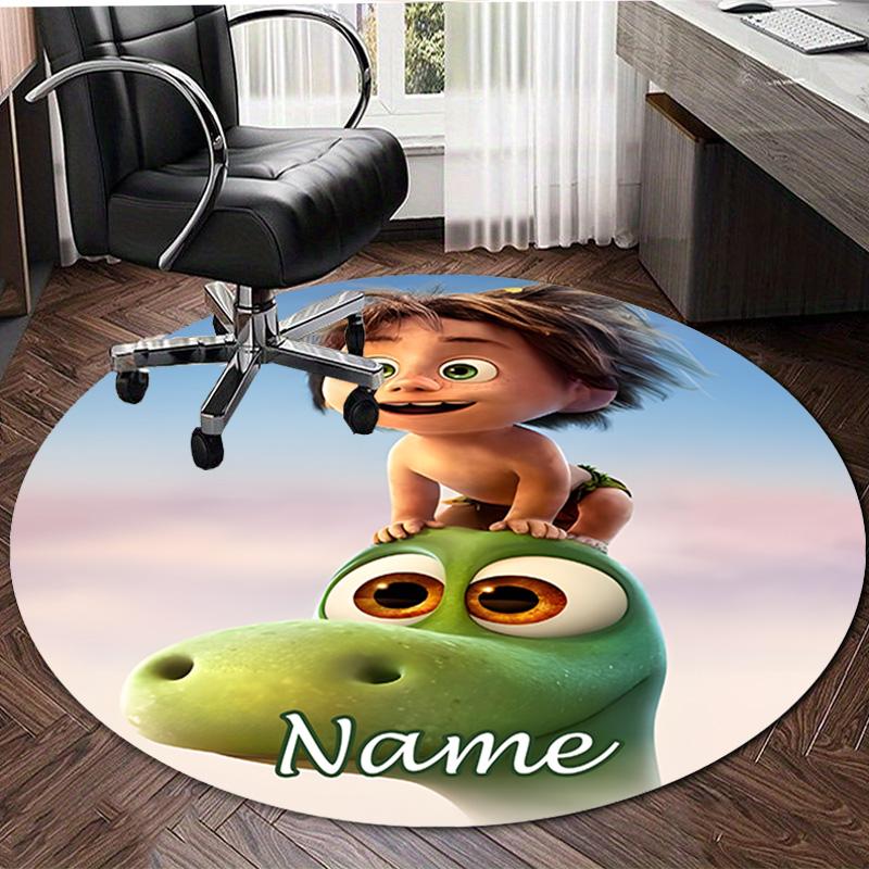 Personalized Good Dinosaur Round Chair Office Rug - Perfect for Mat, Office Chair & More - Ideal Gift for Birthdays and Holidays