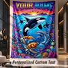 Ocean Life Adventure 2 Theme Wall Tapestry Customized With Name Text Personalized Hanging Tapestry For Bedroom Living Room Decor