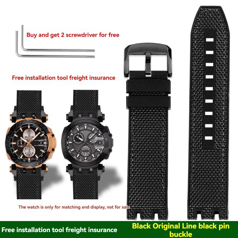 Για Tissot MotoGP Racing Σειρά T115 Σειρά T115.417/427 Υψηλής Ποιότητας Νάιλον Λαστιχένιο Λουράκι Αθλητικά Ανδρικά Αξεσουάρ