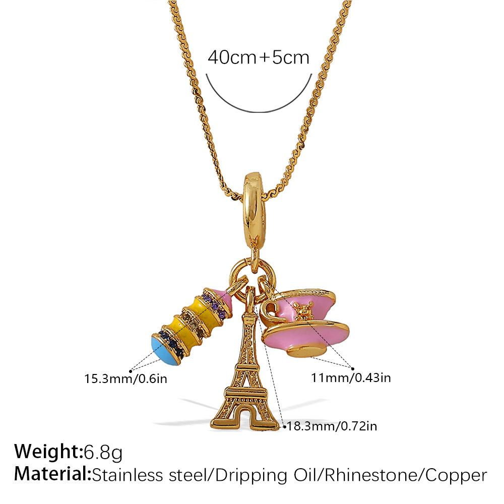 Retro Style Dripping Oil DIY Girl Fox Pendant Necklace Cute Versatile Heavy Industry Design Jewelry Woman