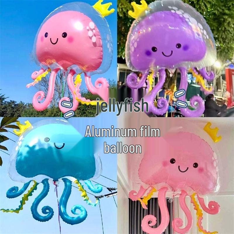 Jellyfish Octopus Theme Bubble Ball Crown Ocean Park Birthday Balloons