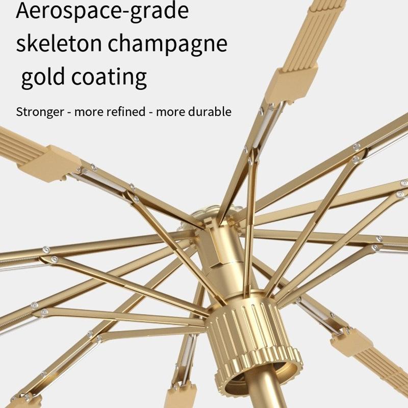 10-Bone Automatic Colorful Uv Protection Umbrella Storm-Resistant Suitable For Both Sunshine Rain Sunshade Or Sunscreen Umbrella