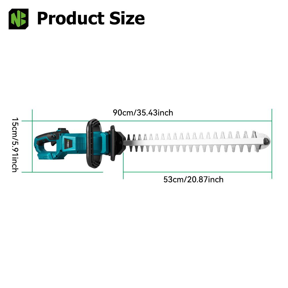 Newbeny Electric Hedge Trimmer 3000RPM Pruning Saw with LED Display Cordless Lawn Mower Garden Tool For Makita 18V Battery Pin