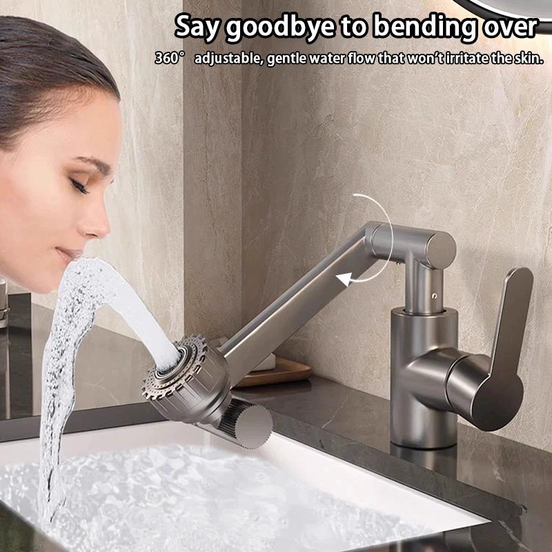 Universal Dual-Mode Rotating Faucet Mechanical Arm Wash Basin Kitchen Bathroom Hot And Cold Household Basin Wash Basin Wash Up