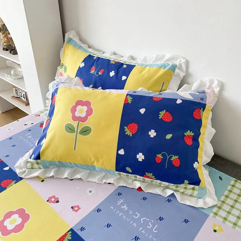 Arctic Velvet Korean Version Small Floral Single Pillowcase Couple Adult Pillowcase High-end Pillowcase 48*74cm