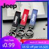 For Jeep Luxury Carbon Leather Car Keychain Zinc Alloy Keyring For Jeep Grand Cherokee Wrangler JK Gladiator Compass Renegade