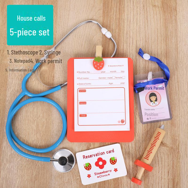 Wooden Children's Pretend Doctor & Nurse Medical Kit