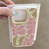 Cute Pink Flowers Pattern Lychee Texture Phone Case For iPhone 17 Air 16 E 15 14 13 12 11 Pro Max Plus SE 2020 2022 Soft Cover