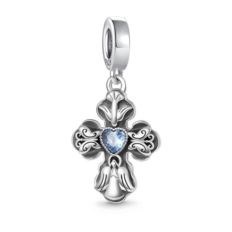 Neue Kupferbeschichtete Christus Kreuz Buddha Anhänger DIY Dangle Perle Passend für Original Anhänger Armband Modeschmuck