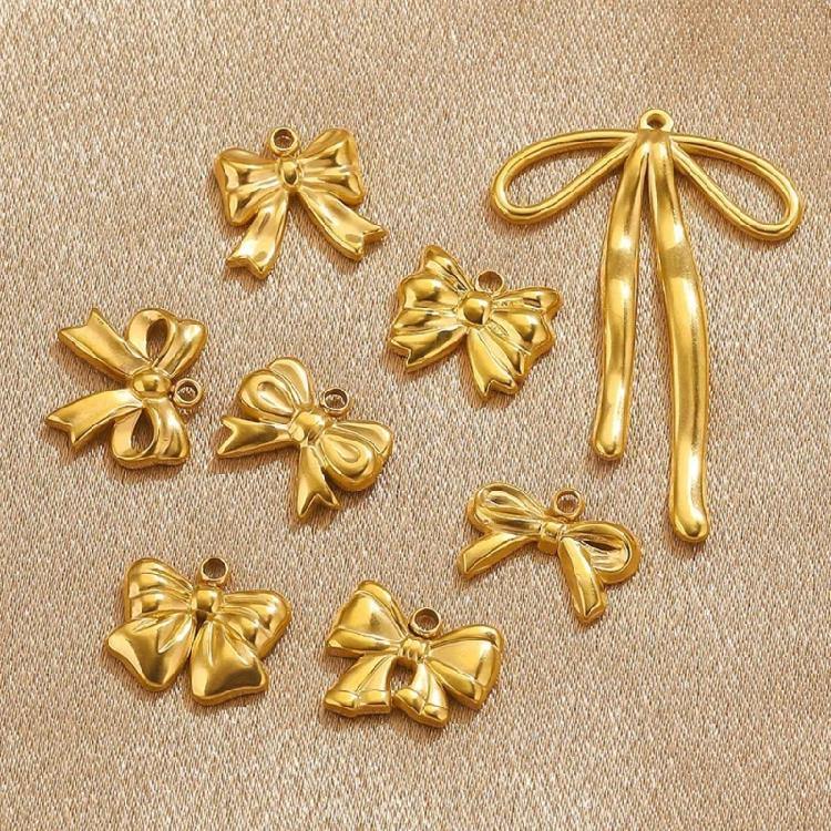 5PCS Elegant Bowknot Charm Necklace Pendant Bowknot Handmade Jewelry Pendant for Jewelry Making and Creative Crafting
