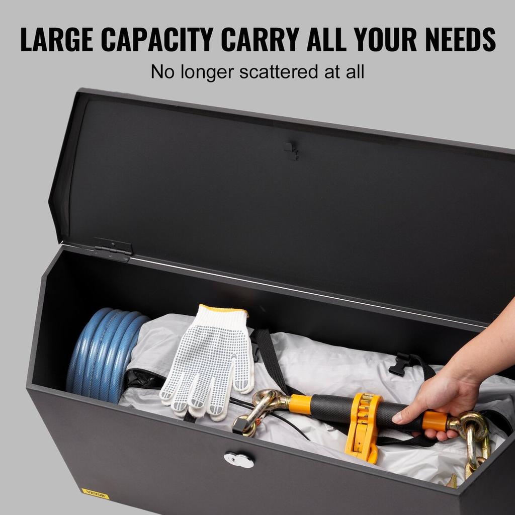 Trailer Tongue Tool Storage Box 36 x 12 x 12 inch Carbon Steel + Lock Keys