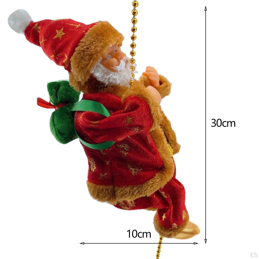 Elektrisk Klatrende Julenisse Tegneserie Plysjdukke Ornament Juledekorasjon til Juletre