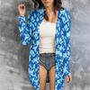 Women's Casual Fashion Floral Print Long Sleeve Mid-Length Cardigan Jacket
