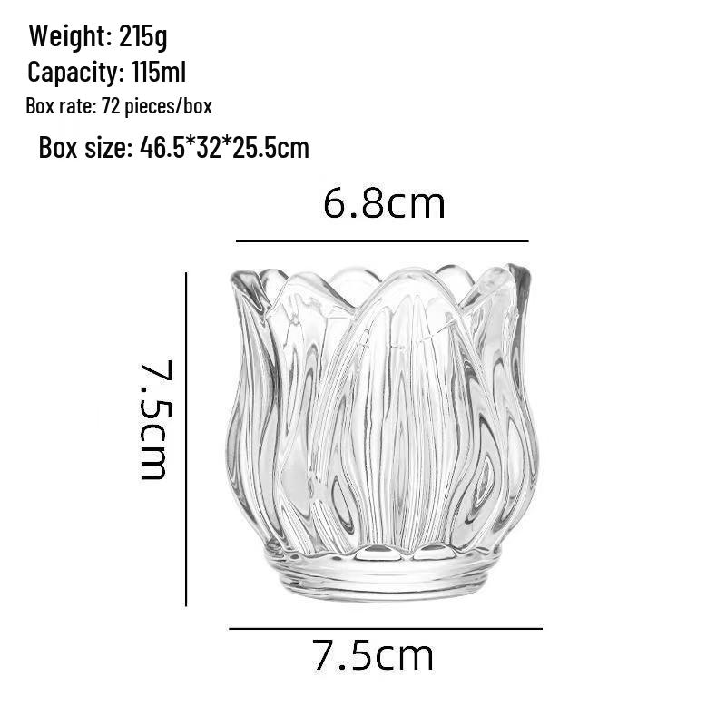 

Tulip Glass Aroma Candle Holder with Lotus Stand - Retro Design