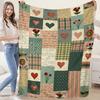 1pc Multi-Functional Printed Flannel Nap Blanket, Home Car Blanket