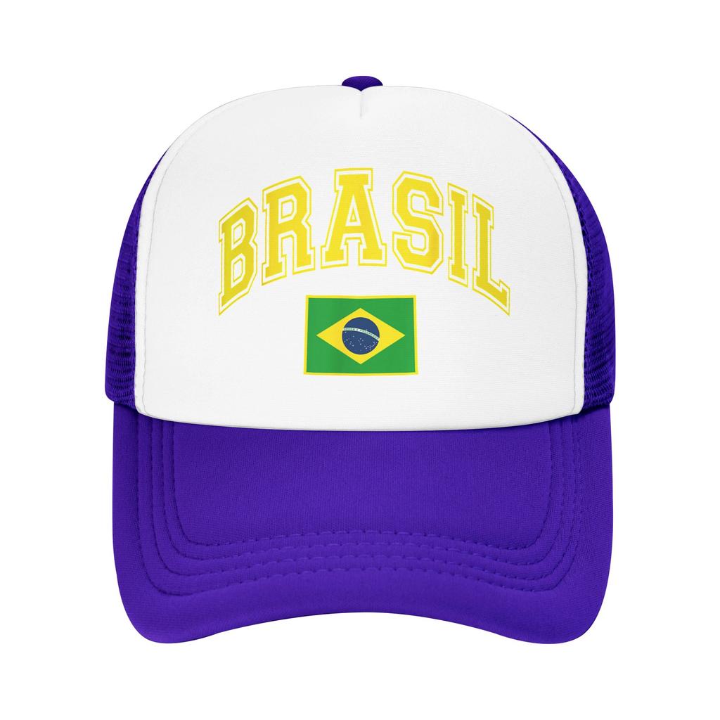 Brazil Brazilian Flag Mesh Baseball Cap Unisex Women HipHop Trucker Worker Cap Dad Hat Breathable Summer Trucker Caps