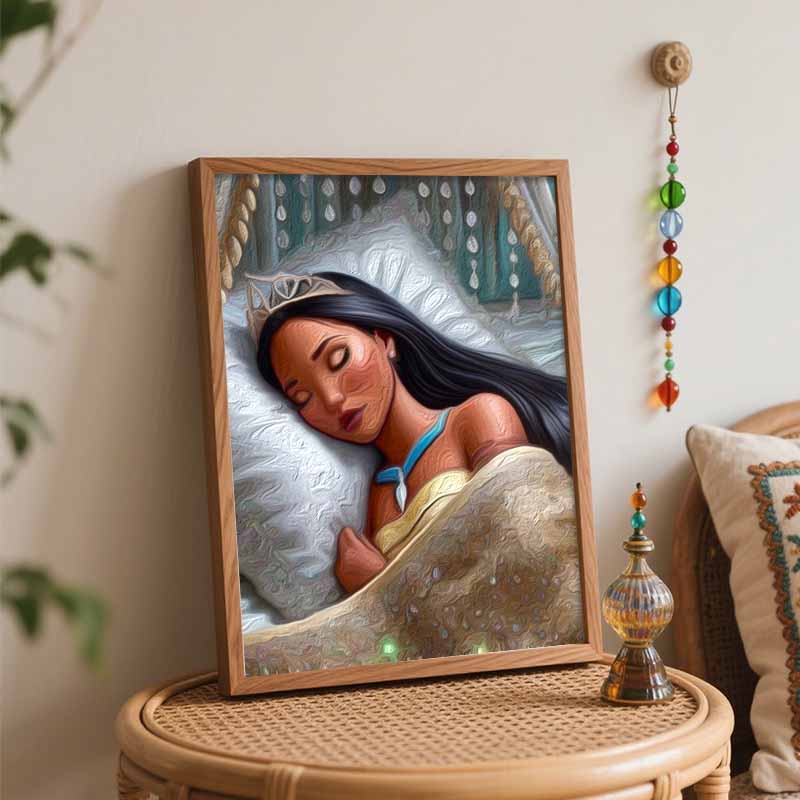 Disney Oil Painting Art Painting Set Princess Pocahontas Home Wall Decor Handmade GiftDiamond Jewels Sparkle Bedding