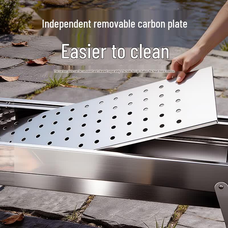 Portable Foldable Stainless Steel Charcoal BBQ Grill