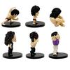Lot de 6 Pièces/Ensemble Figurine Anime Hanma Baki 5-7.5cm Version Q Muscle Hanma Yujiro Cornichon Voiture Ornements de Bureau Jouets de Collection Cadeaux Poupées