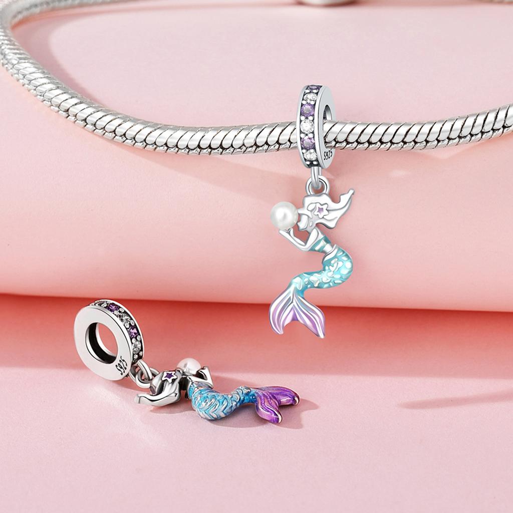 Orginal Copper Sea Shell Turtle Mermaid Charm Bead Charms Compatible With Bracelets Accessories Women Jewellery Making Fine Jewellery Gift