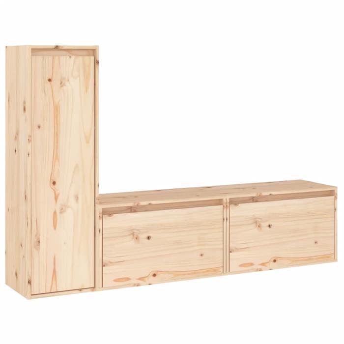 VidaXL Meubles TV 3 pcs Bois massif de pin