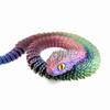 30cm Multicolor 3D Printed Snake Figurine with Luminous Movable Joints for Home Office Decor