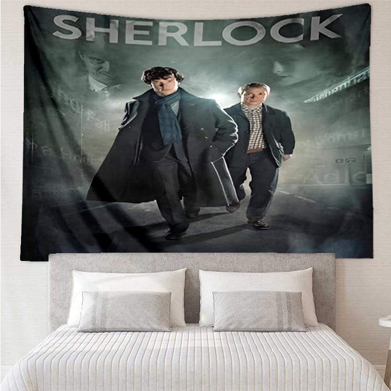 Sherlock Print Tapestry, Backdrop, Easy Setup, Ideal for Bedroom, Office & Living Room, with Aesthetic Wall Hanging Decor.