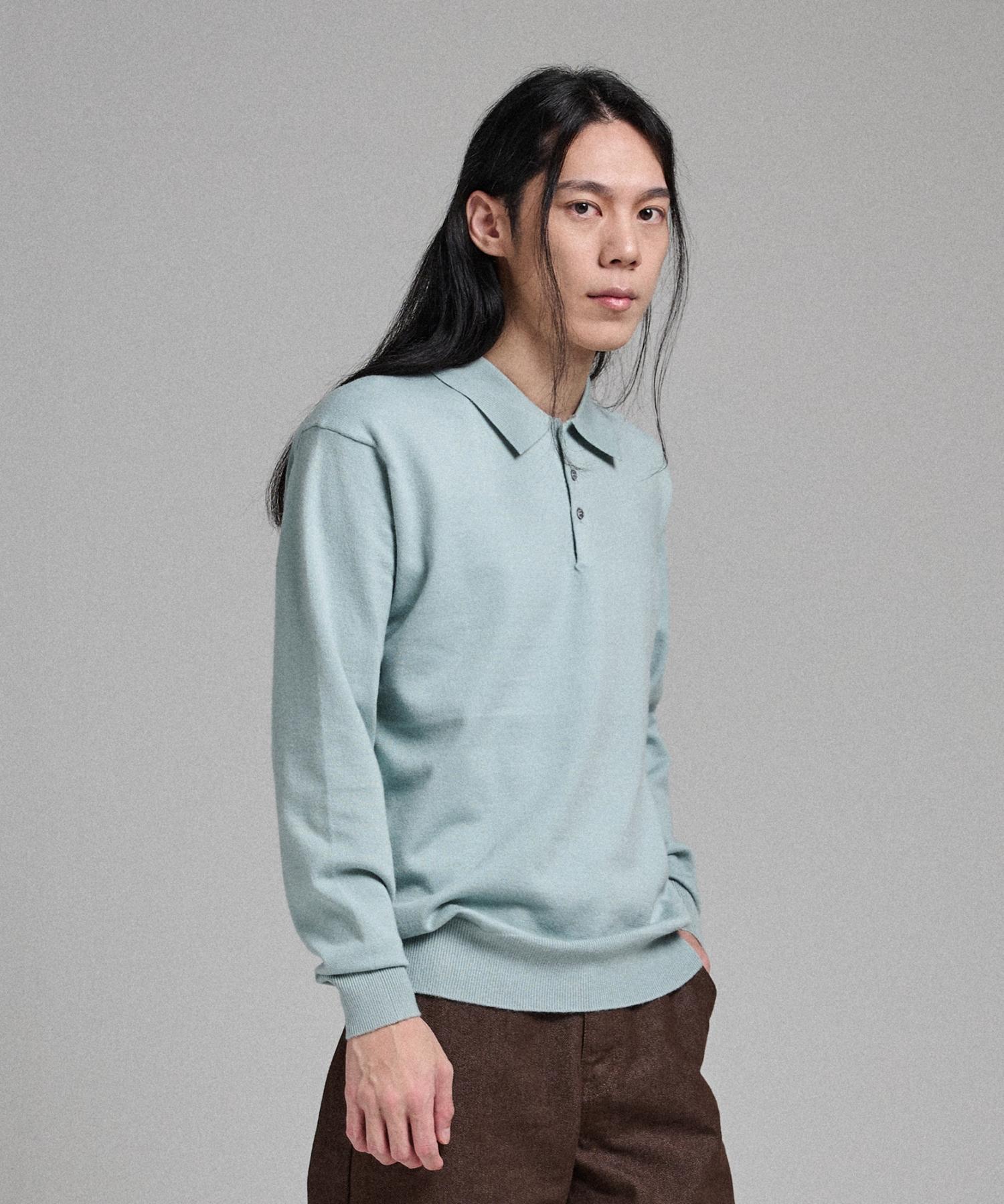 Analog Mood Semi-Collar Neck Knit (Mint) Free