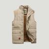 Fleecevest voor heren, opstaande kraag, dik los vest, mouwloos vest, warm