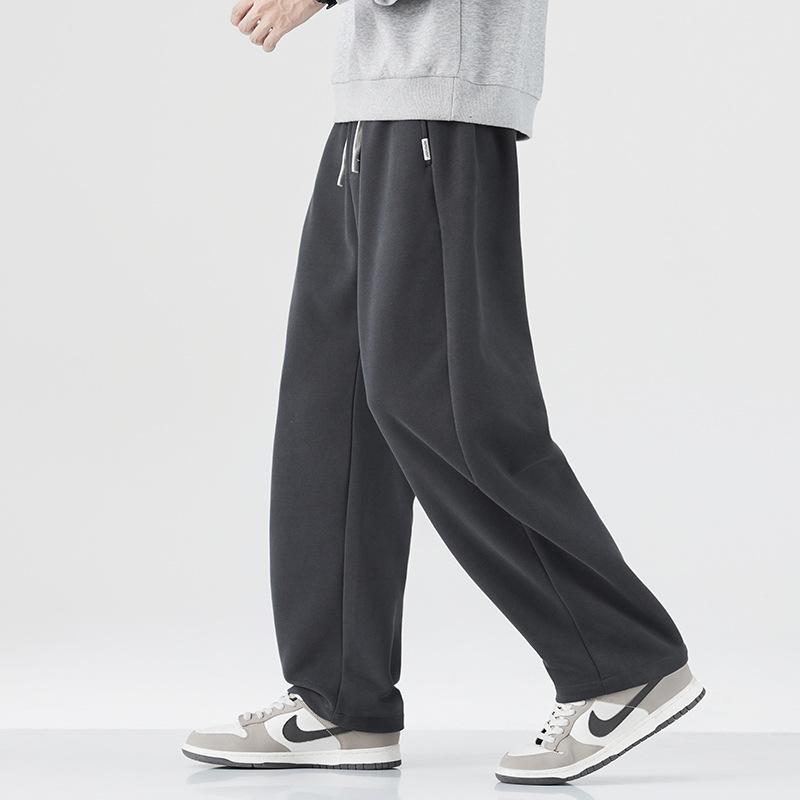 Autumn knitted straight trousers men's casual versatile loose drawstring scimitar trousers
