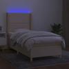 VidaXL Slat Bed Base with Mattress and LED, Upholstered Bed, Single Bed, Adult Bed for Interior Bedroom, 3138762