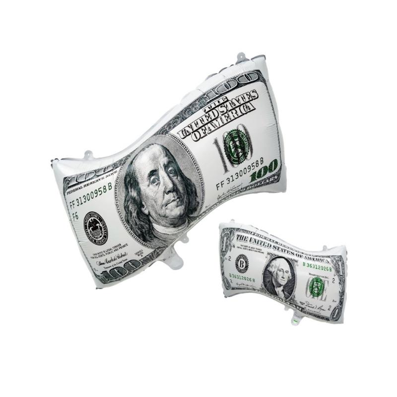 Double Sided Aluminum Foil Balloons Modern Money Designs for Birthday and Financial Party Decorations