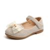 New Girls Ballet Flats Children Lace Bow Princess Shoes Toddler Shiny Leather Footwear